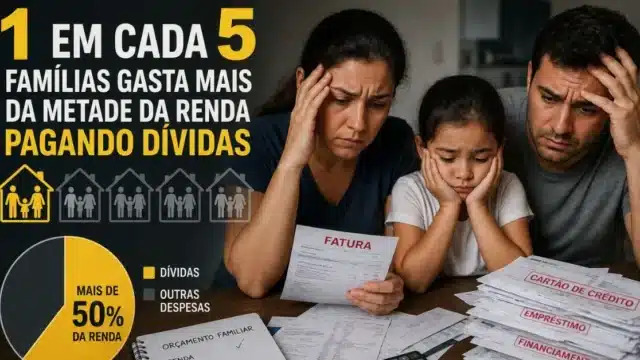 1 em Cada 5 Famílias Gasta Mais da Metade da Renda Pagando Dívidas