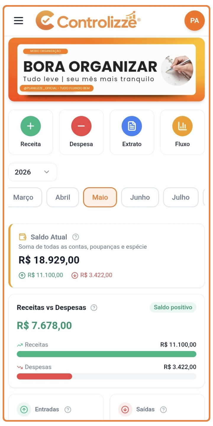 Tela do app