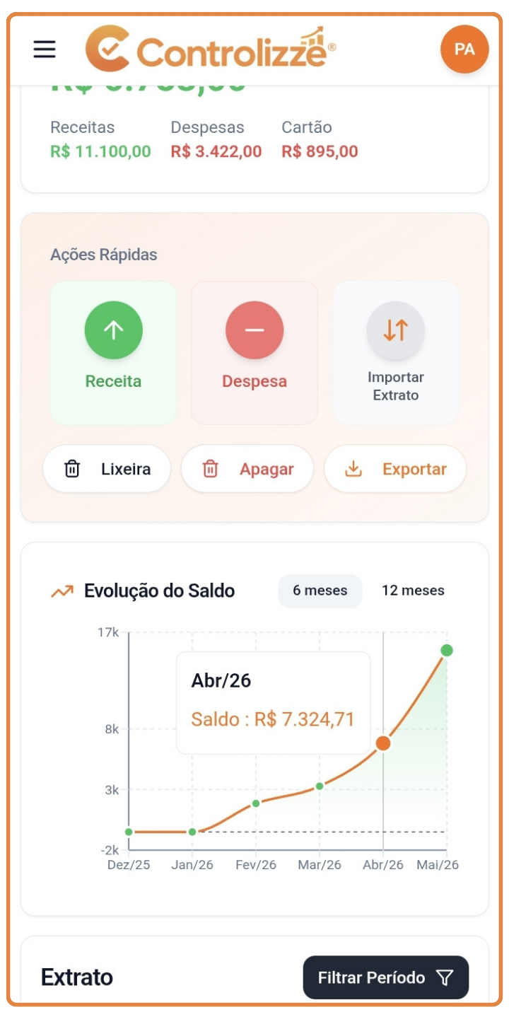 Importação de extrato